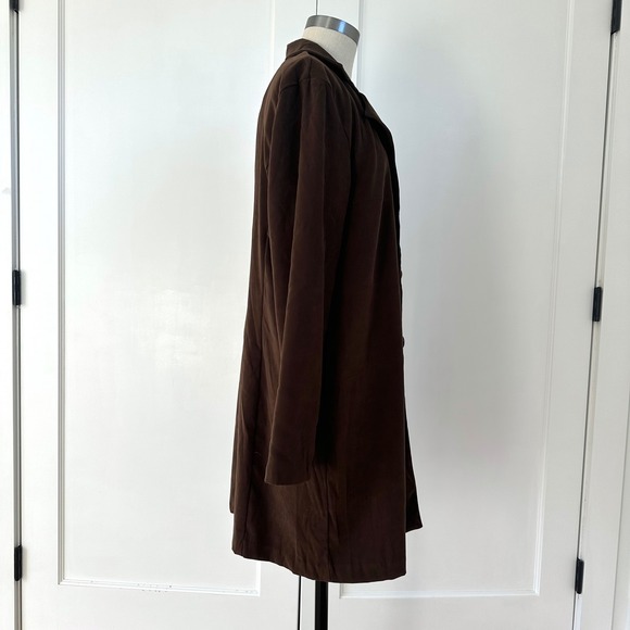 Vintage Sag Harbor Dress Brown Blazer Jacket‎ Coat Faux Suede Size 10 - Picture 7 of 8